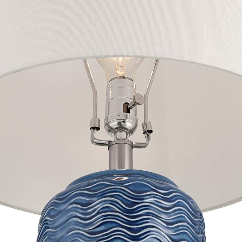 360 Lighting Waves 26 1/2" High Blue Ceramic Table Lamps Set of 2
