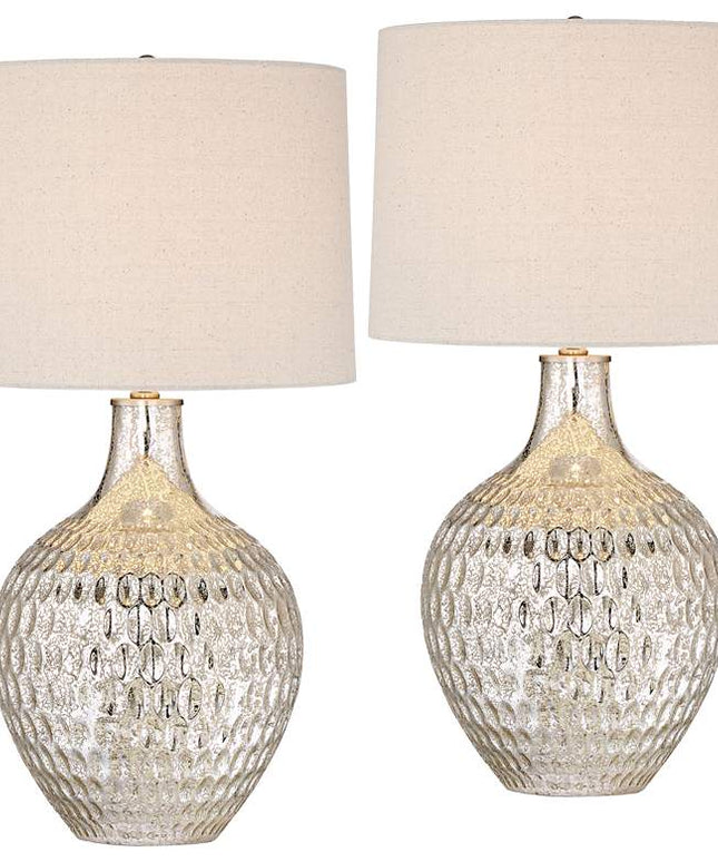 360 Lighting Waylon 28" Modern Luxe Mercury Glass Table Lamps Set of 2