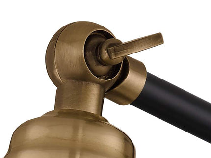 360 Lighting Wray Black and Antique Brass Hardwire Wall Lamps Set of 2