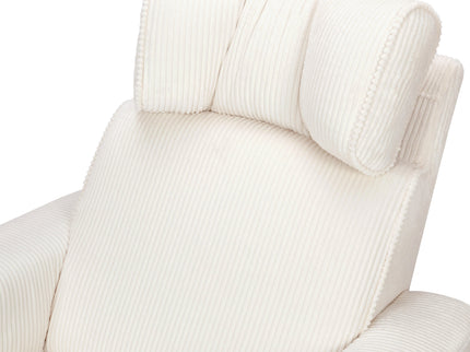 B17183YC,Monogram by Namesake,Willa Deluxe Power Glider Recliner w/Heat&Massage in Ivory Corduroy