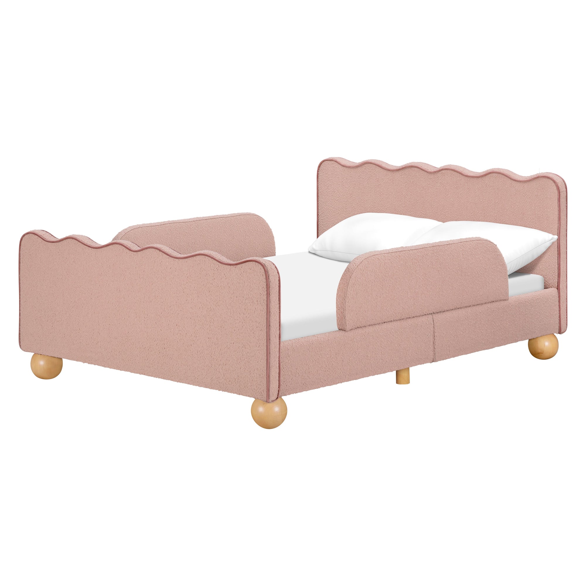 M31396PRSBRY,Babyletto Kids,Rizo Full Bed in Performance Rose Boucle w/Raspberry Piping