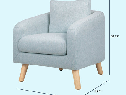 M30703HBLLF,DaVinci,Nina Kids Chair in Heathered Blue with Light Wood Feet