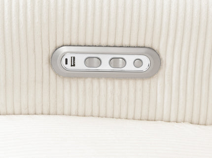 B17186YC,Monogram by Namesake,Willa Plus Power Glider Recliner w/ Power Headrest in Ivory Corduroy