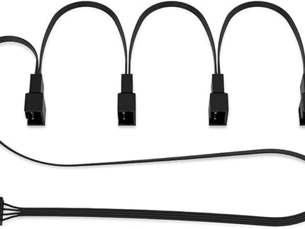 ARCTIC 4-Pin PWM Fan Splitter Cable – Y-Splitter, Supports 4 Fans, Black Extension Adapter