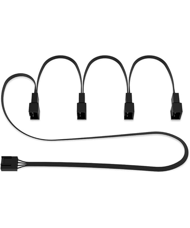ARCTIC 4-Pin PWM Fan Splitter Cable – Y-Splitter, Supports 4 Fans, Black Extension Adapter