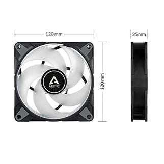 ARCTIC P12 PWM PST A-RGB 120mm Case Fan – 200–2000 RPM, 5V ARGB, Static Pressure Optimized – Black (Single Fan)