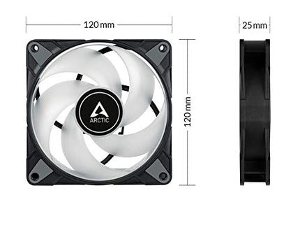 ARCTIC P12 PWM PST A-RGB 120mm Case Fans – 3-Pack, 200–2000 RPM, 5V ARGB, Static Pressure Optimized – Black
