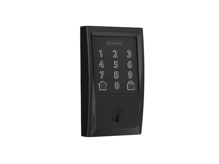 Schlage Encode Century Matte Black Smart Wi-Fi and Bluetooth Touchscreen Keypad Electronic Deadbolt Lock
