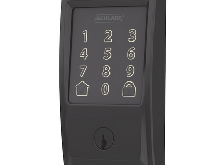 Schlage Encode Century Matte Black Smart Wi-Fi and Bluetooth Touchscreen Keypad Electronic Deadbolt Lock
