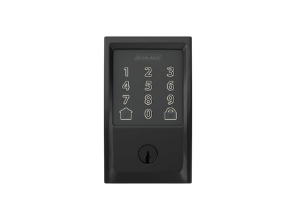 Schlage Encode Century Matte Black Smart Wi-Fi and Bluetooth Touchscreen Keypad Electronic Deadbolt Lock