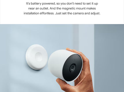 Google Nest Cam - Battery-Powered Wireless Indoor and Outdoor Smart Home Security Camera