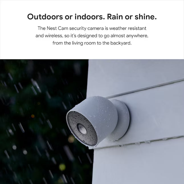 Google Nest Cam - Battery-Powered Wireless Indoor and Outdoor Smart Home Security Camera