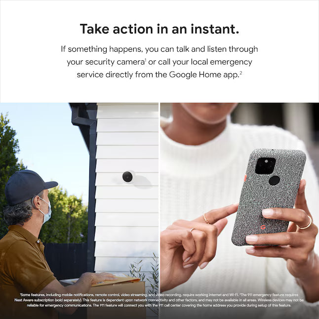 Google Nest Cam - Battery-Powered Wireless Indoor and Outdoor Smart Home Security Camera