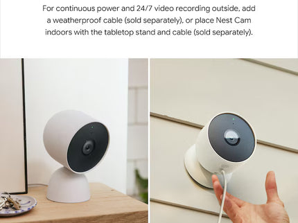 Google Nest Cam - Battery-Powered Wireless Indoor and Outdoor Smart Home Security Camera