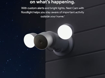 Google Nest Cam with Floodlight - Outdoor Wired Smart Security Camera