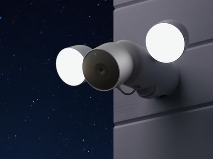 Google Nest Cam with Floodlight - Outdoor Wired Smart Security Camera