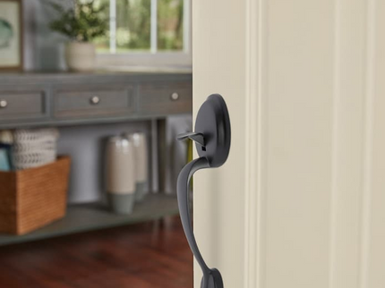 Schlage Plymouth Matte Black Electronic Keypad Deadbolt and Handleset Bundle