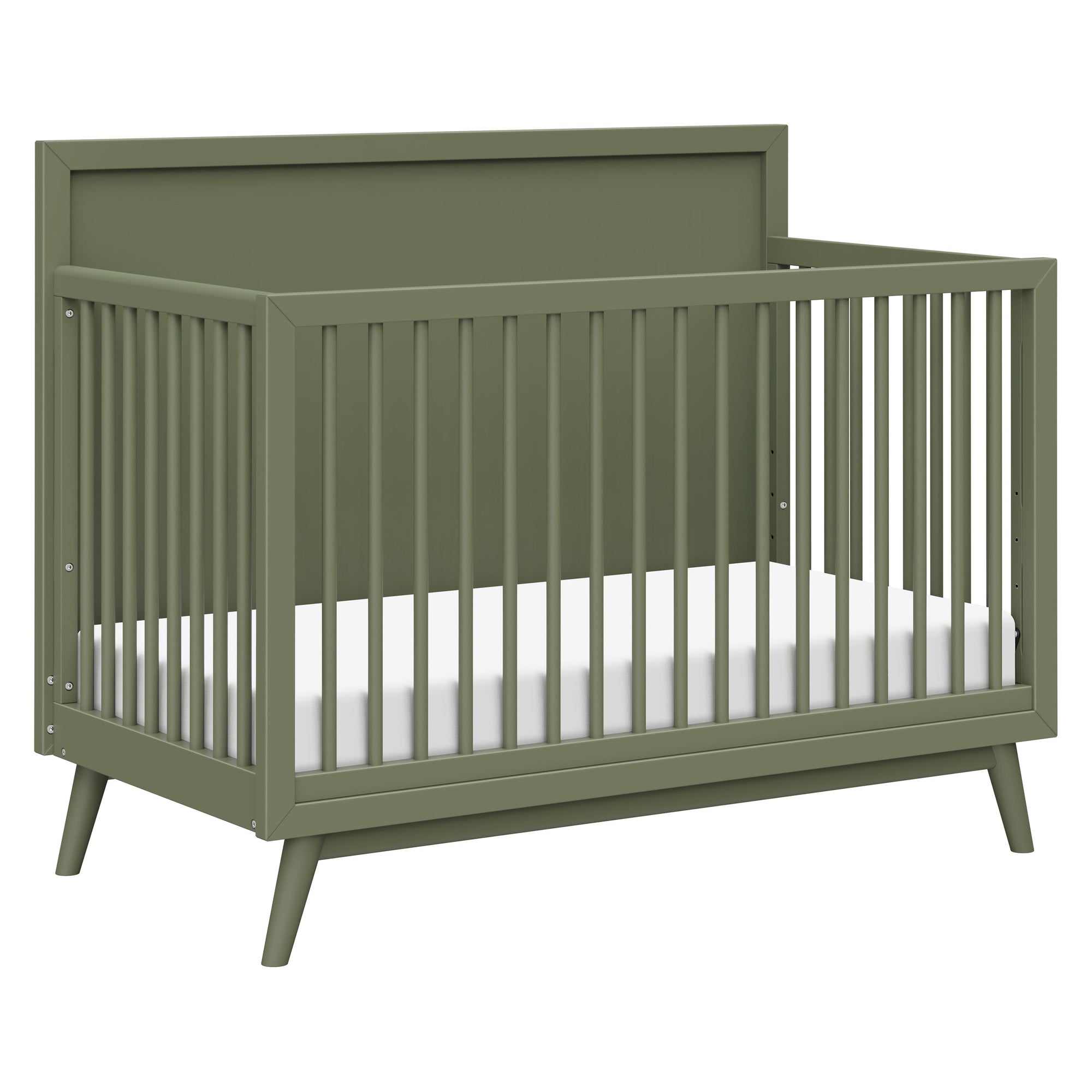 M15901OL,Babyletto,Palma Mid-Century 4-in-1 Convertible Crib w/Toddler Bed Conversion in Olive