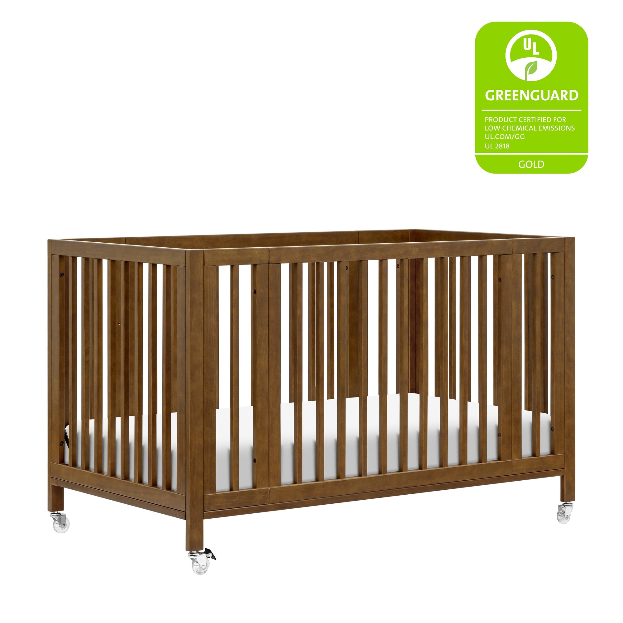 M30880NL,Babyletto,Rolli 9-in-1 Convertible All-Stages« Crib w/ Bassinet & Toddler Bed Kits in Natural Walnut