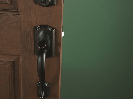 Schlage Camelot Aged Bronze Electronic Keypad Deadbolt and Handleset Bundle