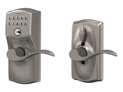 Schlage Camelot-Accent Satin Nickel Keypad Electronic Handle Lock