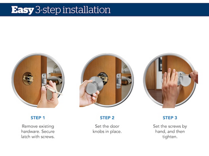 Schlage Camelot Satin Nickel Electronic Deadbolt and Georgian Keyed Entry Knob Bundle