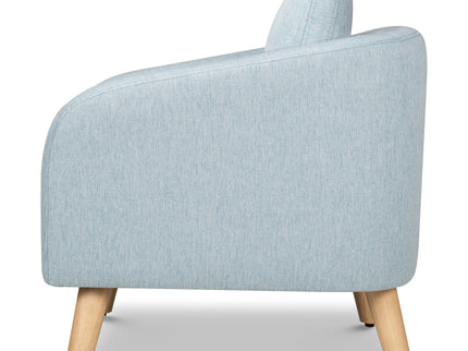 M30703HBLLF,DaVinci,Nina Kids Chair in Heathered Blue with Light Wood Feet