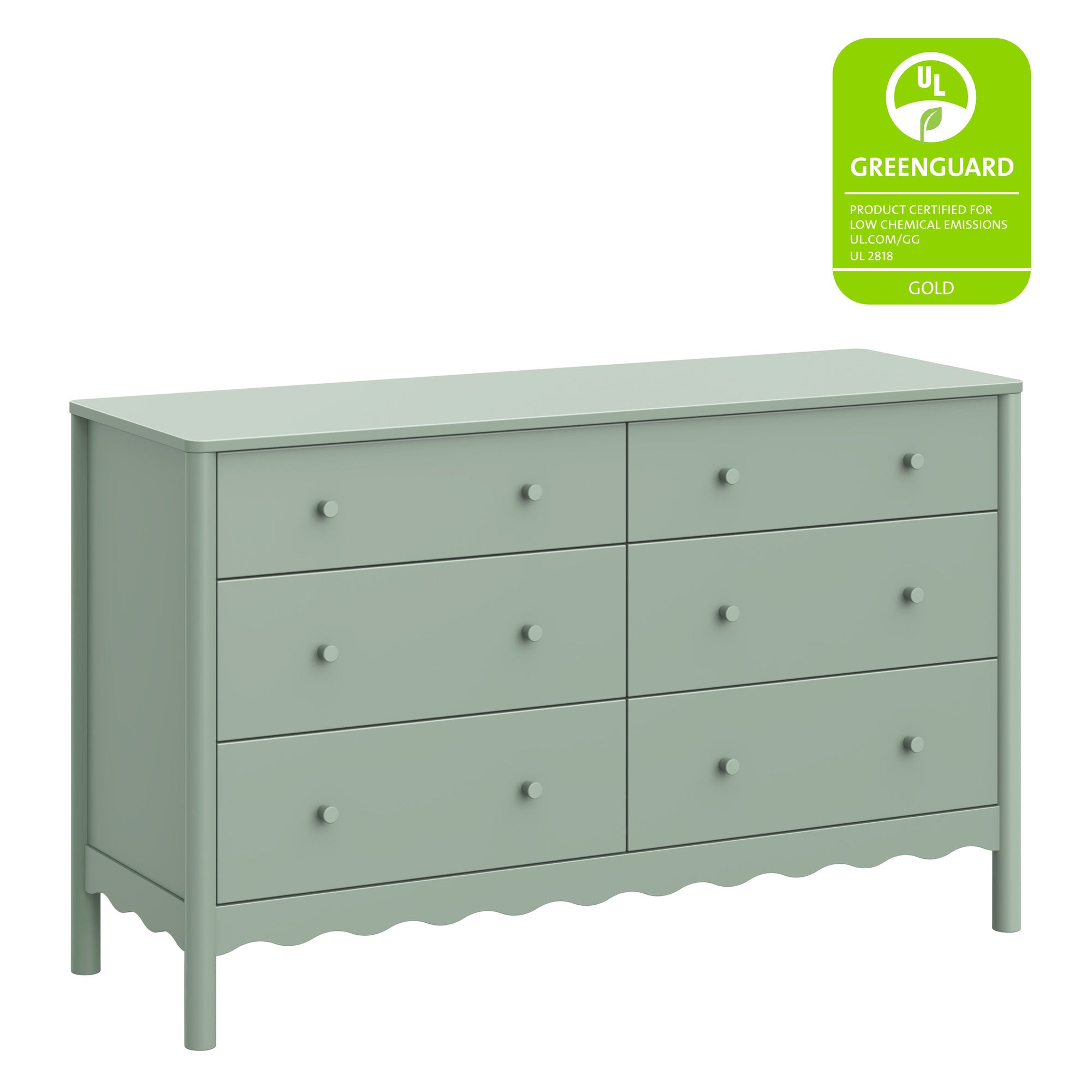 M27916LS,Swell 6-Drawer Assembled Dresser in Light Sage