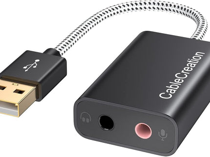 CableCreation USB Audio Adapter External Sound Card