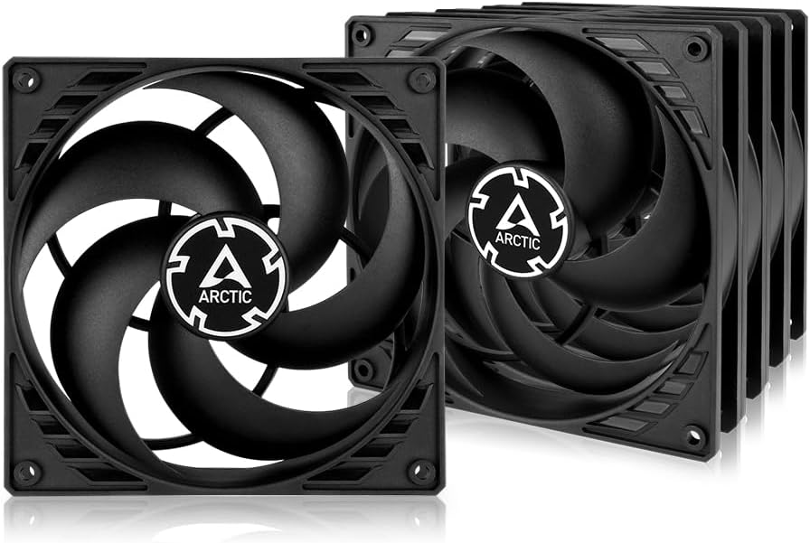 ARCTIC P14 PWM PST 140mm Case Fans – 5-Pack, Pressure-Optimized, Quiet PWM, 200–1700 RPM – Black
