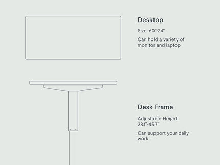 FlexiSpot EN1 Standing Desk – 60"x24" Electric Height Adjustable