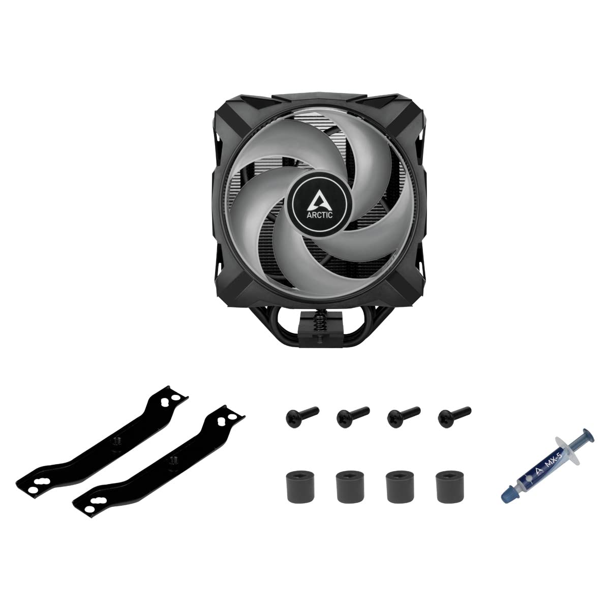 ARCTIC Freezer A35 A-RGB CPU Cooler – Single Tower, 120mm P-Fan, 4 Heat Pipes, AMD AM4, 200–1700 RPM, MX-5 Thermal Paste – Black