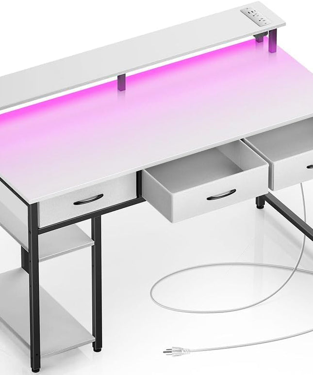 Rolanstar 55" Computer Desk with Power Outlets