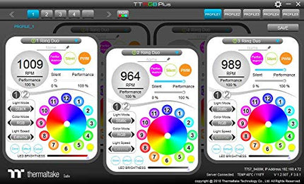 Thermaltake Riing Duo 120mm 3-Pack Case/Radiator Fans – 16.8M RGB