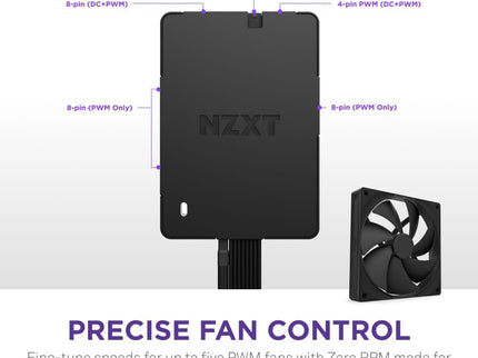NZXT Control Hub – Digital RGB & PWM Fan Controller, Supports 5 PWM or 4 NZXT Fans, CAM Software Powered
