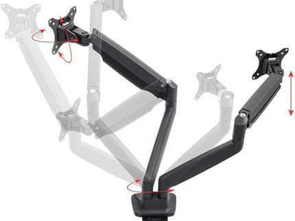 Monoprice Dual Monitor Gas Spring Desk Mount – Full-Motion, Supports 15–34" Monitors, Up to 19.8 lbs per Display – Black (Workstream Collection)