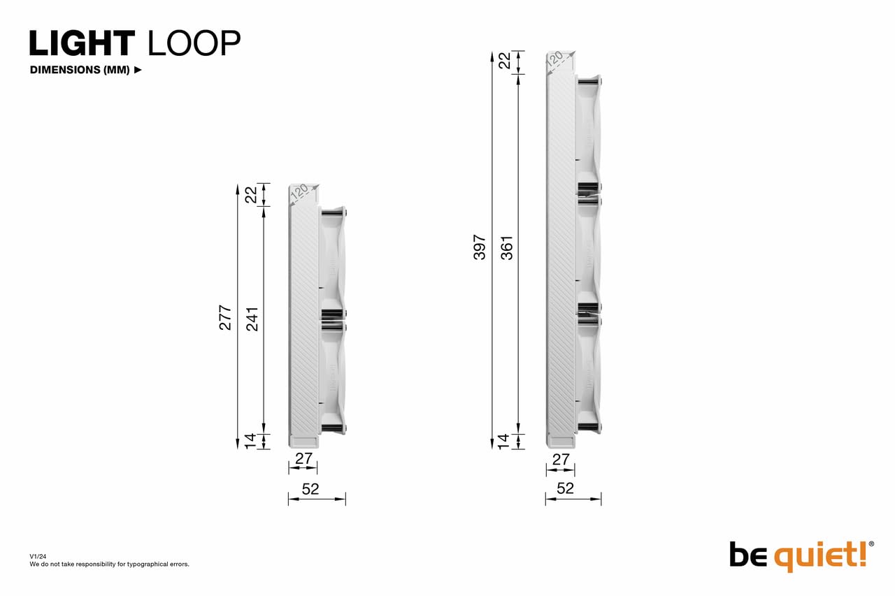Be Quiet! Light Loop 360mm AIO ARGB CPU Liquid Cooler – White (BW023)