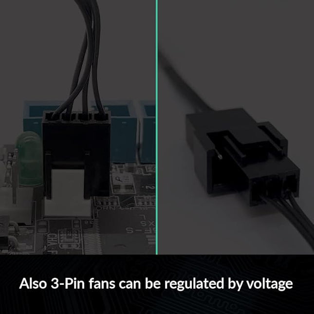 ARCTIC 4-Pin PWM Fan Splitter Cable – Y-Splitter, Supports 4 Fans, Black Extension Adapter