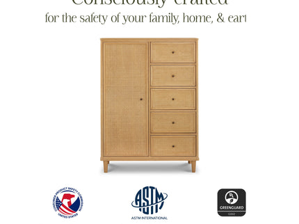 M23727HYHC,Namesake,Marin Chifforobe  Assembled in Honey and Honey Cane
