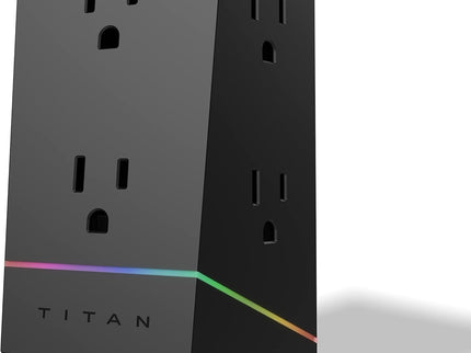 Titan 6-Outlet Surge Protector, LED Light Strip with Full Spectrum Color-Select