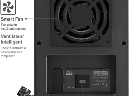Mediasonic USB 3.2 4 Bay 3.5” SATA Hard Drive