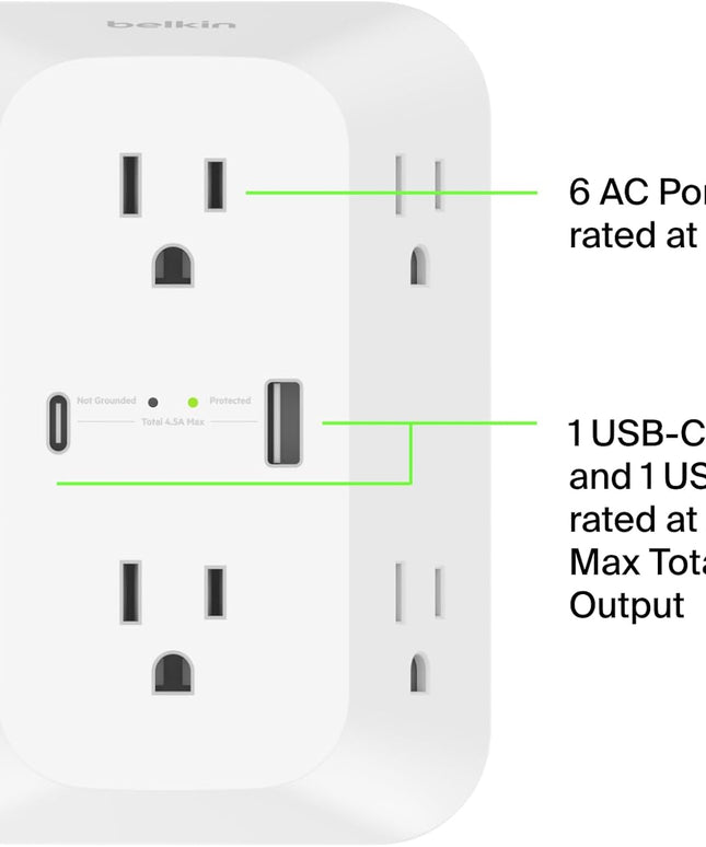 Belkin 6-Outlet Surge Protector Power Strip