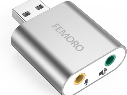 USB Sound Card, 7.1 Channel External Microphone Audio Jack Adapter