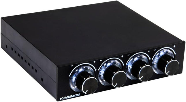 Kingwin 4-Channel Fan Controller – LED Display, 3.5" Bay, Independent Knob Control, Easy Setup