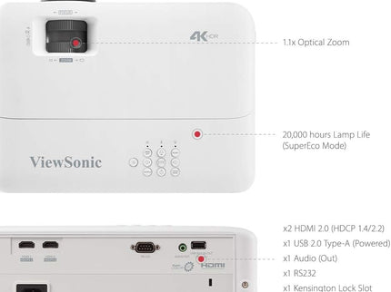 ViewSonic PX701-4K UHD 4K Projector with 3200 Lumens