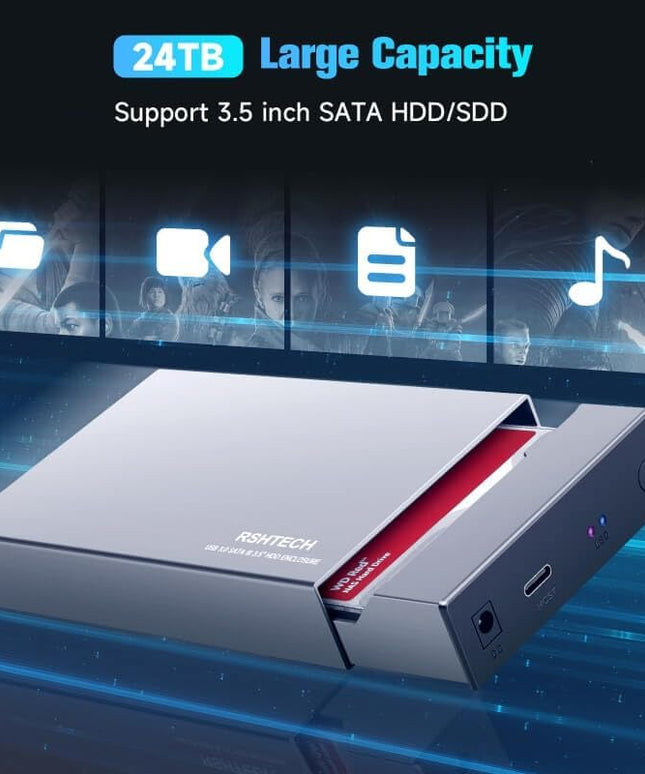 RSHTECH Hard Drive Enclosure Upgraded Version 3.5"