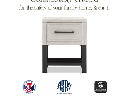 B25860WDF,Monogram by Namesake,Newbern Nightstand  Assembled in White Driftwood