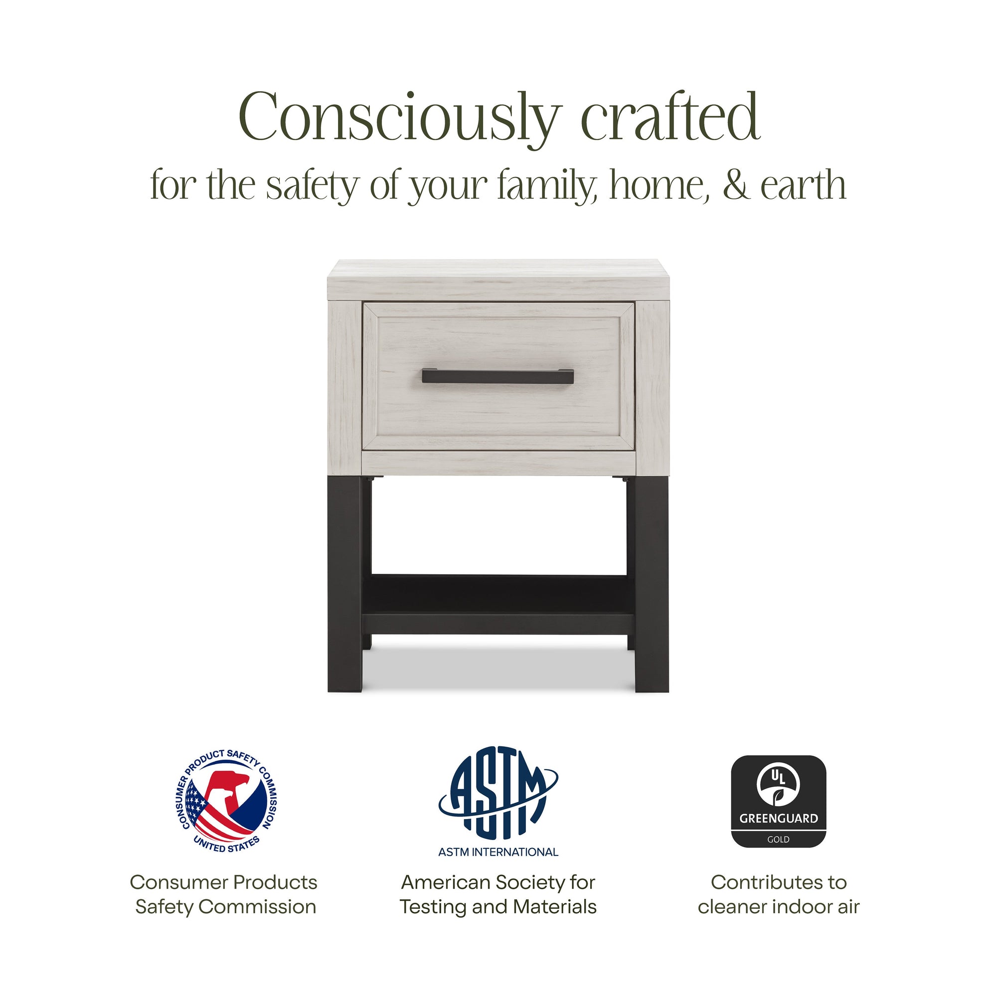 B25860WDF,Monogram by Namesake,Newbern Nightstand  Assembled in White Driftwood