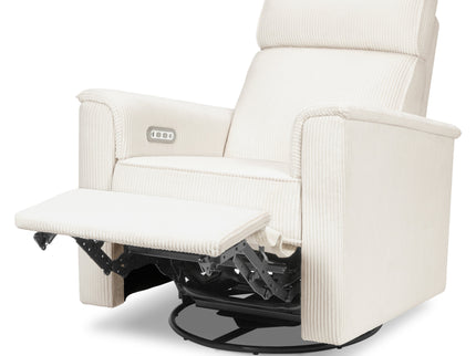 B17186YC,Monogram by Namesake,Willa Plus Power Glider Recliner w/ Power Headrest in Ivory Corduroy