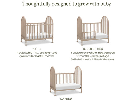 M31401WP,Namesake,Alouette 3-in-1 Convertible Spindle Crib in Washed Pine